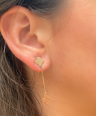 Clover Drop Gold Earrings