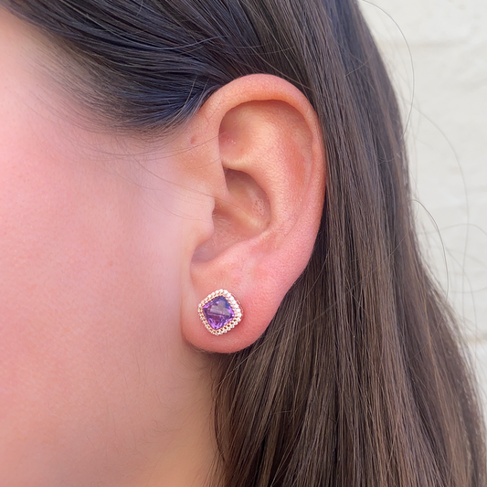 Amethyst Rose Earrings