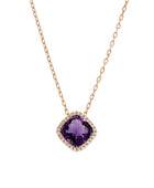 Amethyst and Cubic Zirconia Rose Necklace