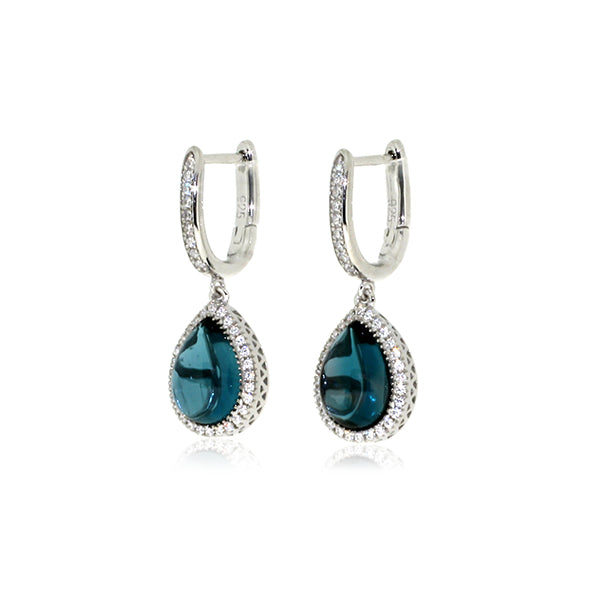 London Blue Topaz & Cubic Silver Earrings | Iluka Jewellery