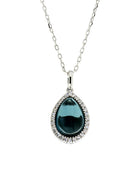 London Blue Topaz & Cubic Pendant and Chain | Iluka Jewellery