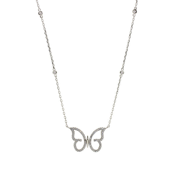 Cubic Butterfly Silver Necklace | Iluka Jewellery