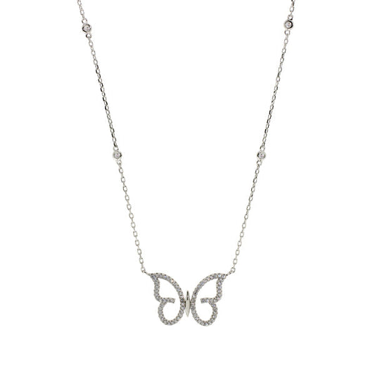 Cubic Butterfly Silver Necklace | Iluka Jewellery