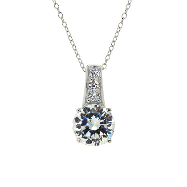 Cubic Zirconia Claw Silver Set Pendant | Iluka Jewellery