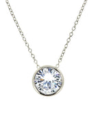 Cubic Zirconia Bezel Silver set - Pendant & Chain | Iluka Jewellery