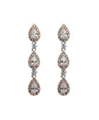 3 Tear Drop Cubic Zirconia Earrings