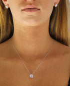 Cubic Zirconia Bezel Silver set - Pendant & Chain | Iluka Jewellery