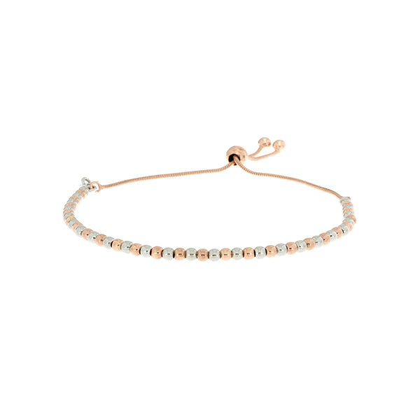 Two Tone Rose Silver Ball Bracelet | Iluka Jewellery