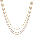 Multi Layer tri Colour Silver Necklace | Iluka Jewellery