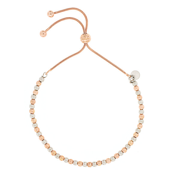 Two Tone Rose Silver Ball Bracelet | Iluka Jewellery