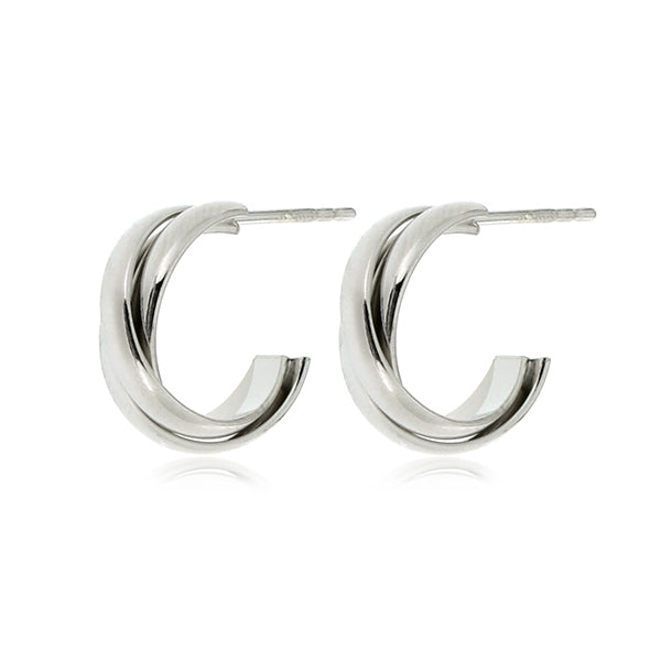 Triple Row Huggie Hoop Silver Earrings | Iluka Jewellery