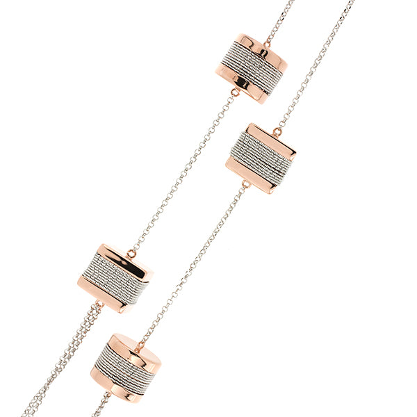 Fabroso Two tone Barrel Necklace | Iluka Jewellery