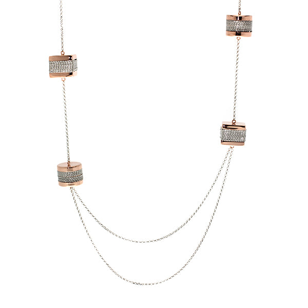 Fabroso Two tone Barrel Necklace | Iluka Jewellery