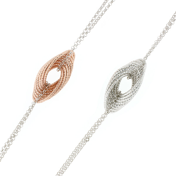 Fraboso® Ellipse Rose & Silver Necklace | Iluka Jewellery