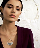 Fabroso Half Moon Silver Pendant & Chain | Iluka Jewellery