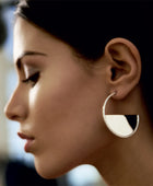 Fabroso Half Moon Hoop Silver Earrings | Iluka Jewellery