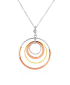 3 Tone Shimmering Loop Gold Plated Pendant & Chain | Iluka Jewellery