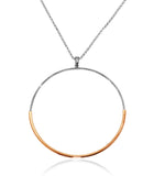 Two Tone Silver Circle Necklace