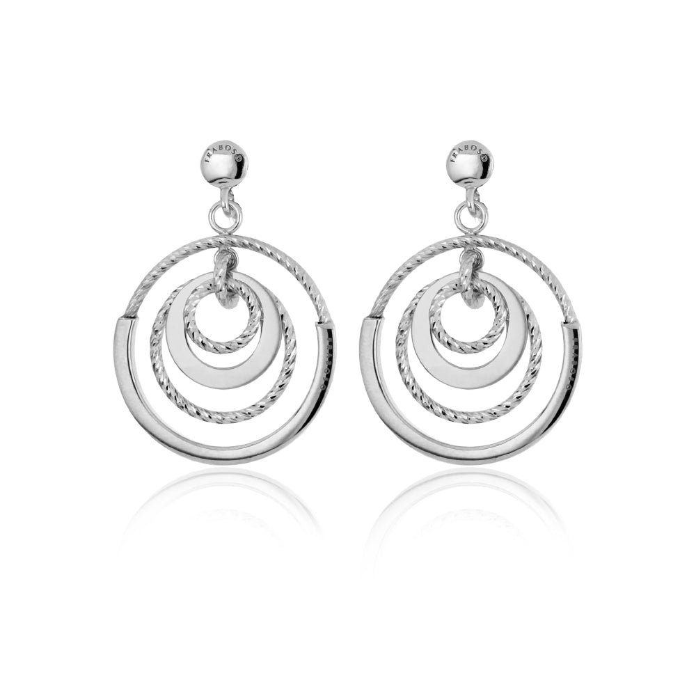 Fabroso Shimmering Hoop Silver Earrings | Iluka Jewellery