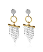 Geometric Tassel Silver Earrings | Iluka Jewellery