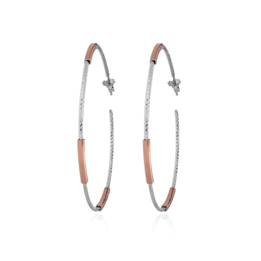 Fabroso Shimmering Hoop Earrings Silver | Iluka Jewellery