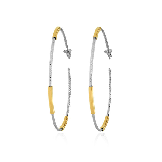 Fabroso Shimmering Hoop Earrings Silver | Iluka Jewellery