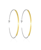 Fraboso Shimmering Bar Hoop Silver Gold Earrings | Iluka Jewellery