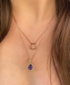 Amethyst Bezel Set Teardrop Pendant