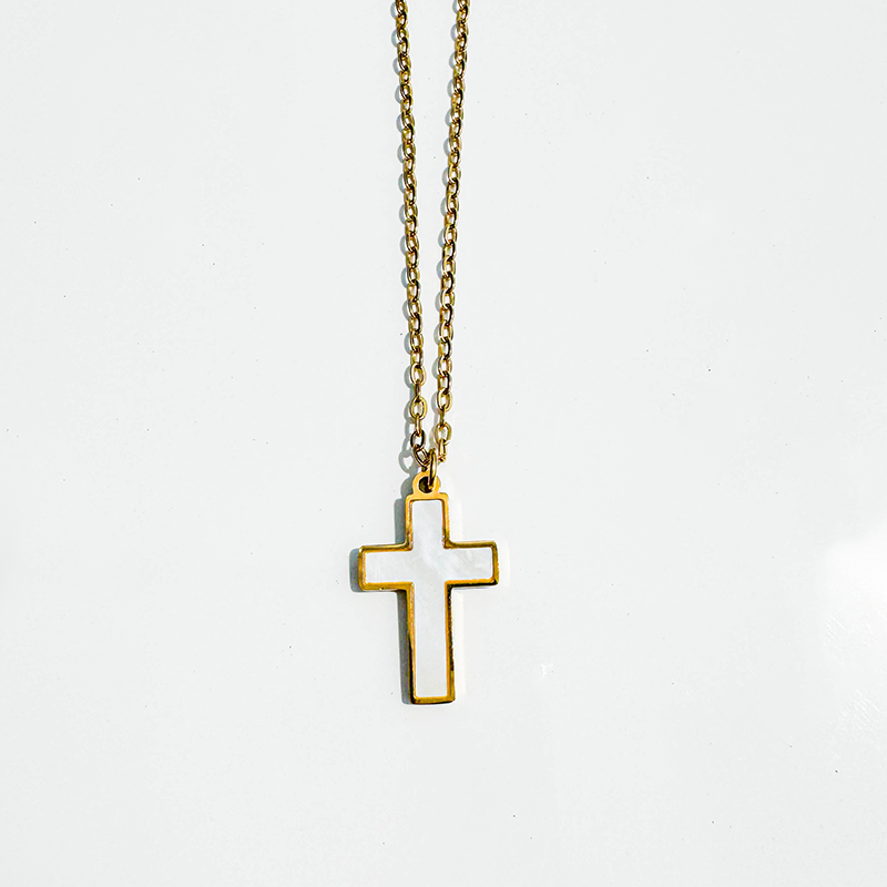 Mother of Pearl Cross Necklace