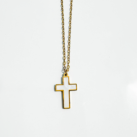 Mother of Pearl Cross Necklace