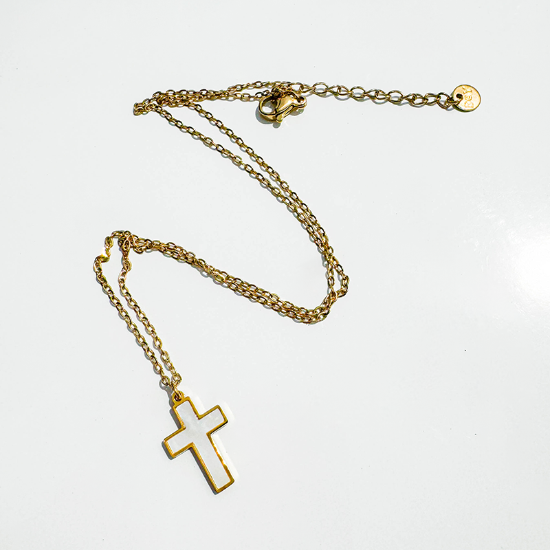 Mother of Pearl Cross Necklace