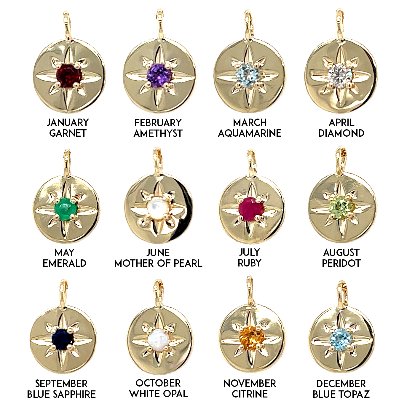 BIRTHSTONES PENDANTS -  Paddington Jeweller - Ojco