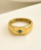 Star Ring with Turquoise Inlay Signet