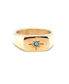 Star Ring with Turquoise Inlay Signet