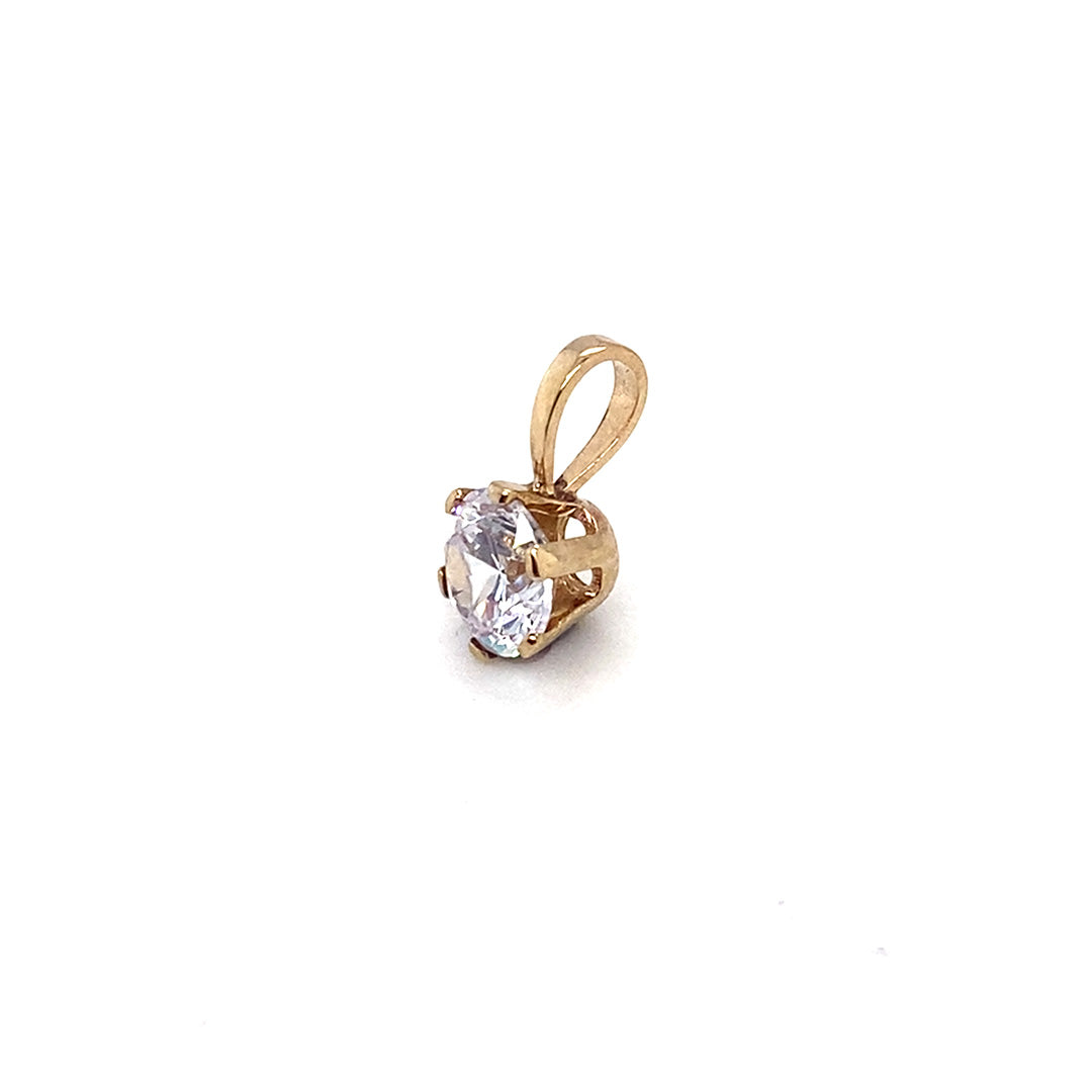 CZ Solitaire Gold Pendant | Iluka Jewellery