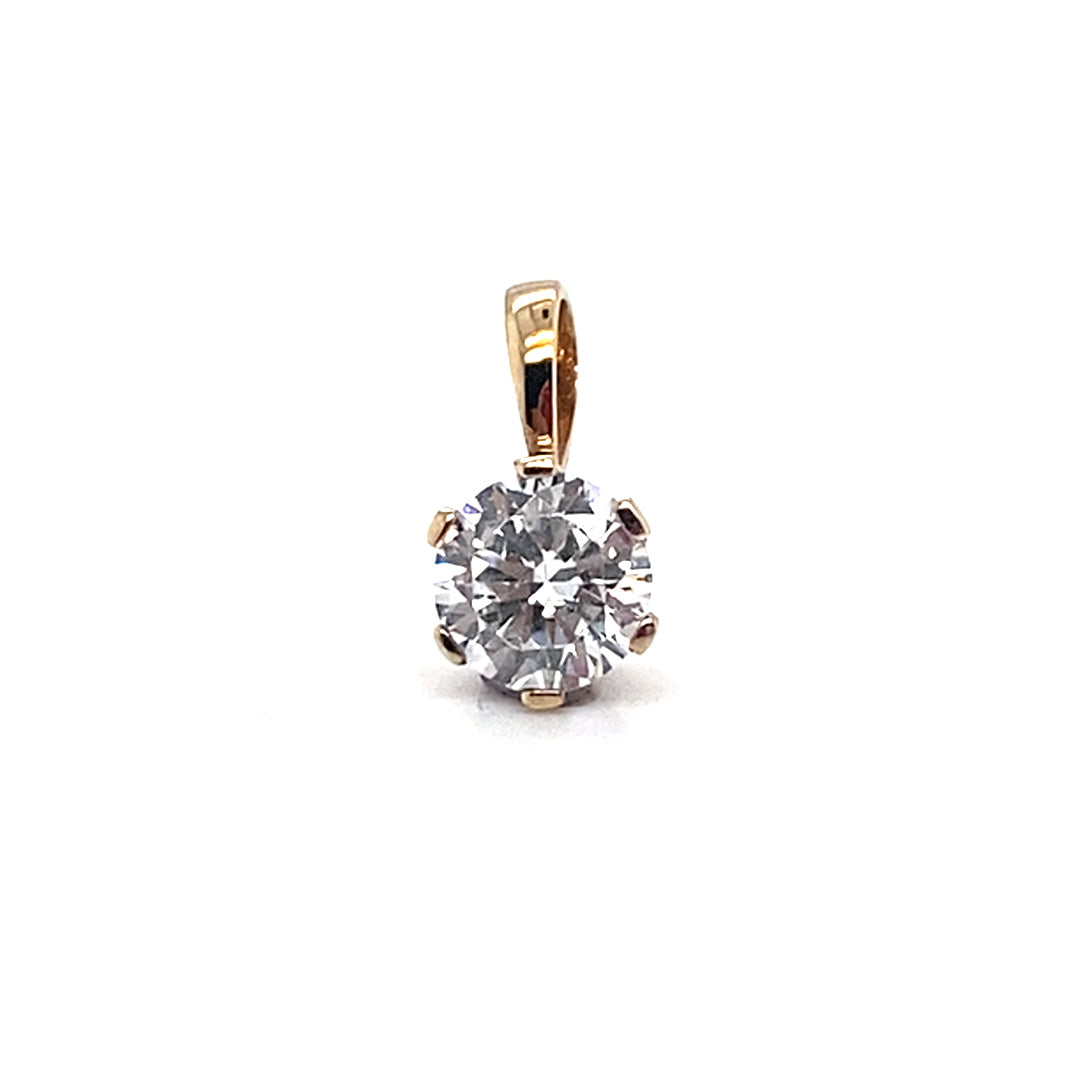 CZ Solitaire Gold Pendant | Iluka Jewellery