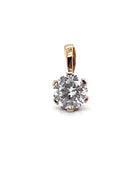 CZ Solitaire Gold Pendant | Iluka Jewellery