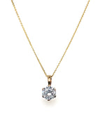 CZ Solitaire Gold Pendant | Iluka Jewellery