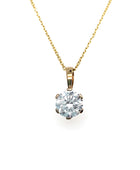 CZ Solitaire Gold Pendant | Iluka Jewellery