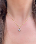 CZ Solitaire Gold Pendant | Iluka Jewellery