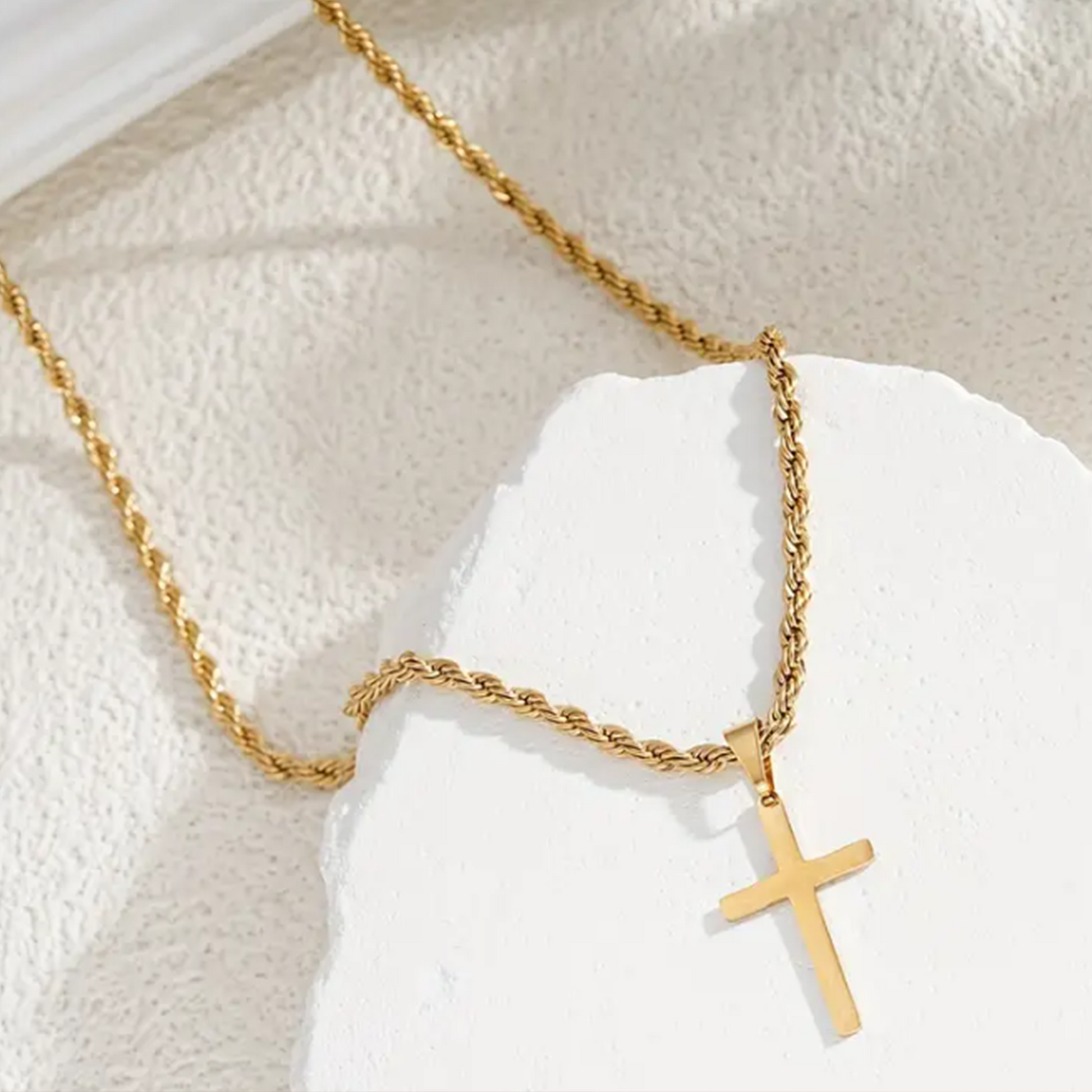 Rope & Cross Necklace