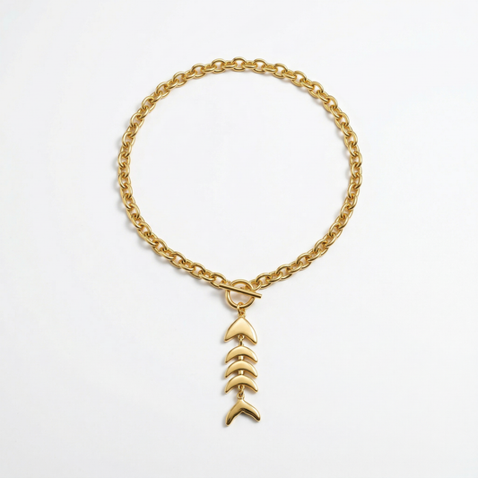 Fish Bold Necklaces with a fish pendant on a white background