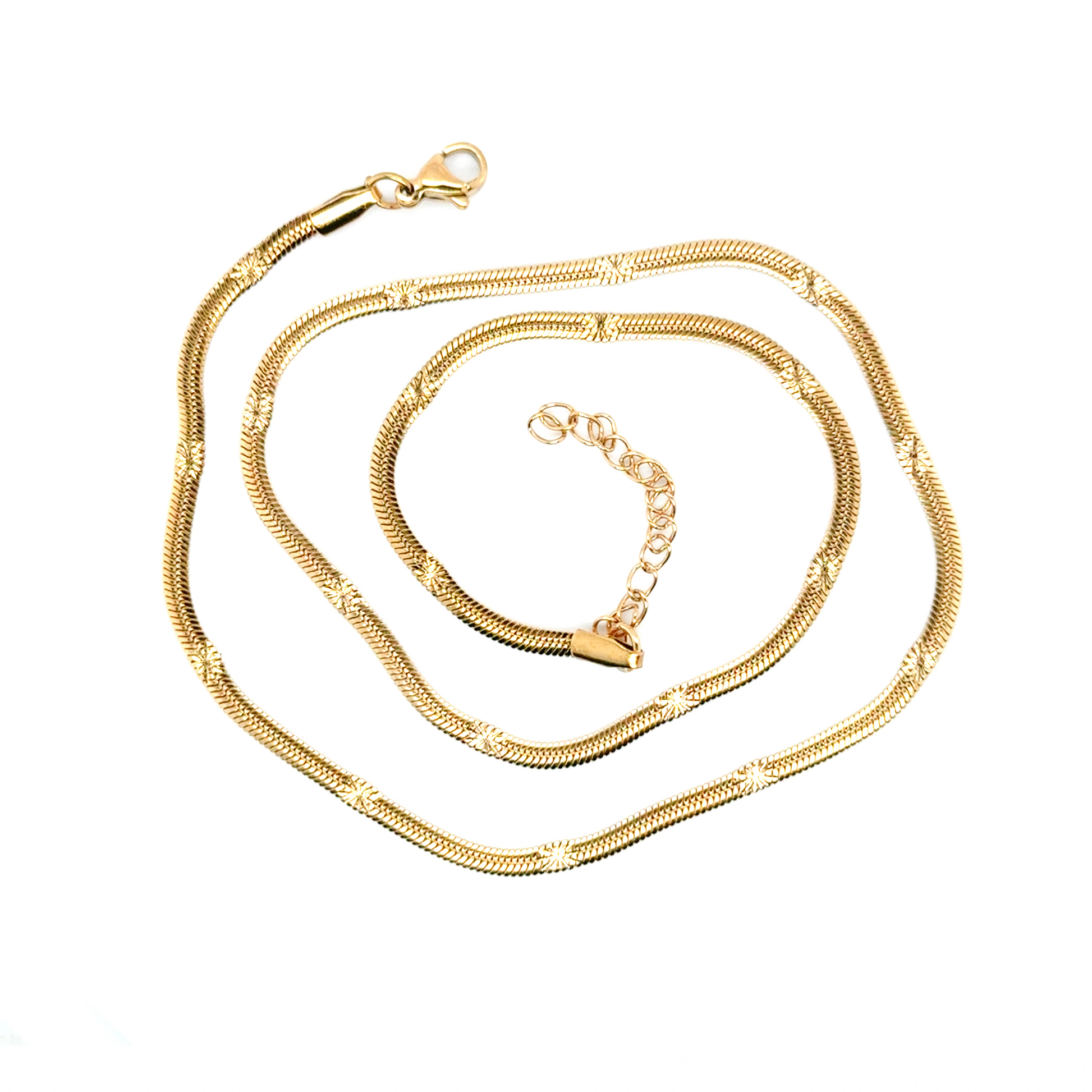 Flat Snake Flower Pattern Necklace
