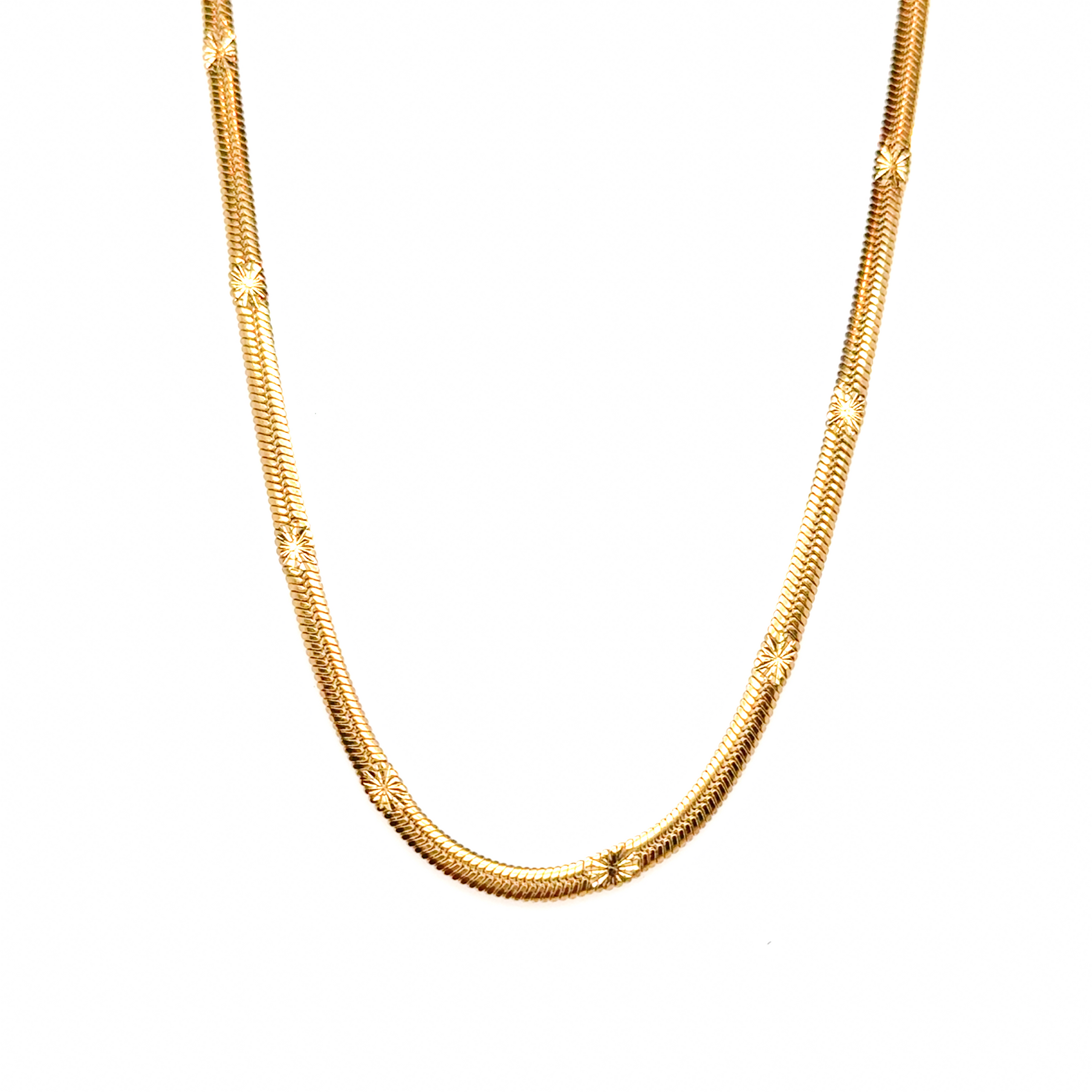 Flat Snake Flower Pattern Necklace