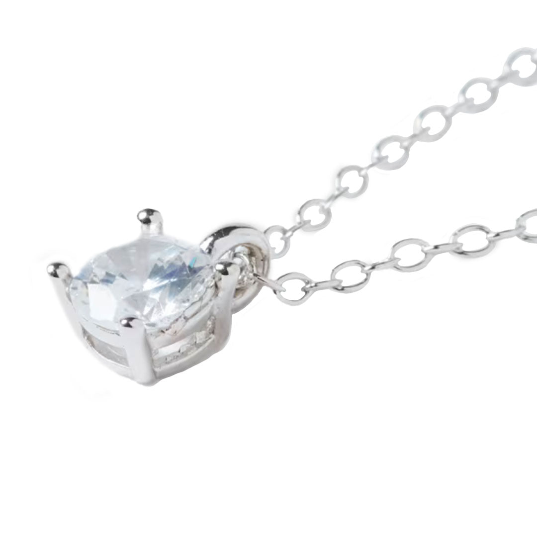 This beautiful sterling silver necklace features a cubic zirconia pendant, perfect for any occasion. Crafted with precision, this necklace offers a timeless design that you'll cherish for years to come.