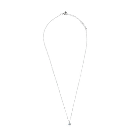 This beautiful sterling silver necklace features a cubic zirconia pendant, perfect for any occasion. Crafted with precision, this necklace offers a timeless design that you'll cherish for years to come.