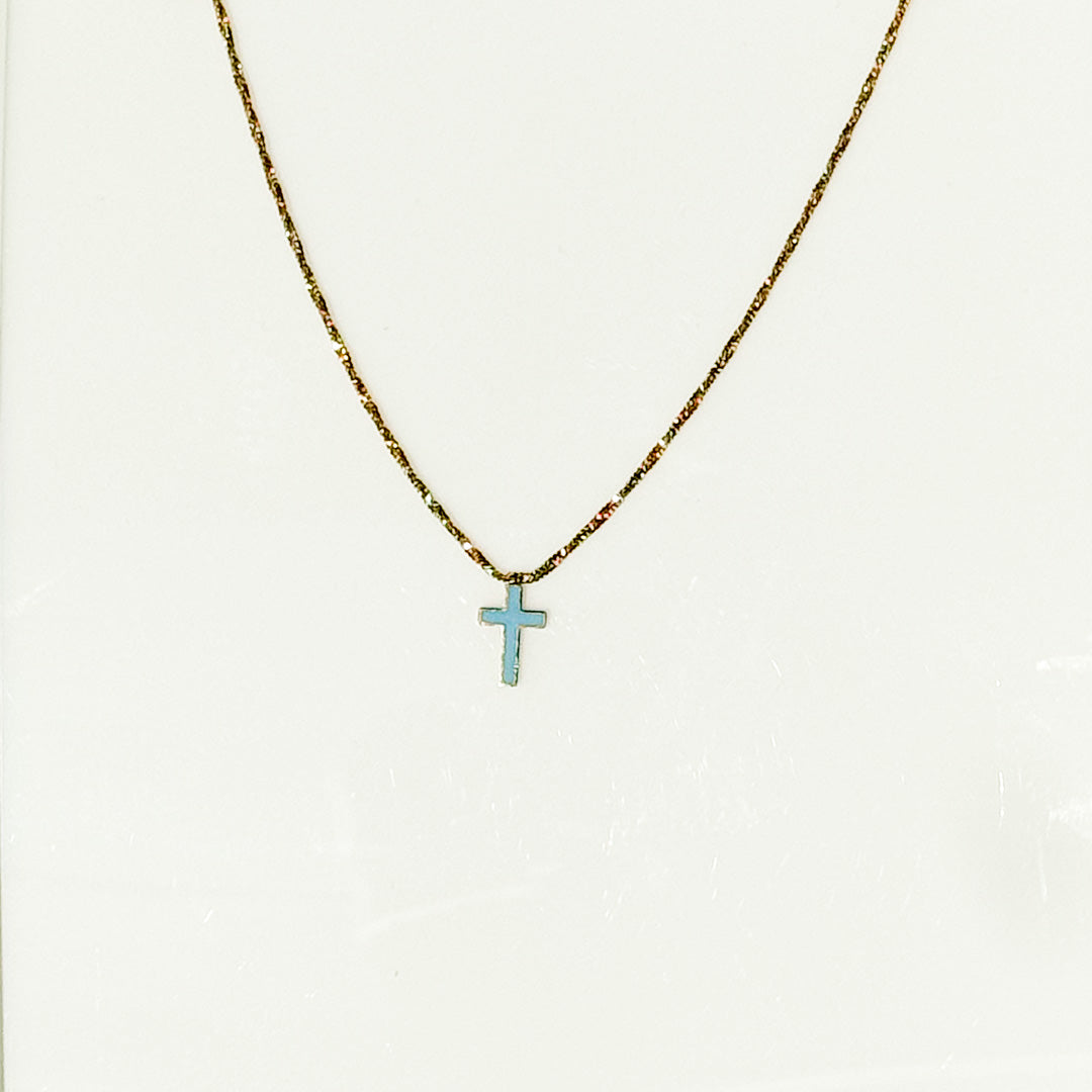 Blue Cross Necklace