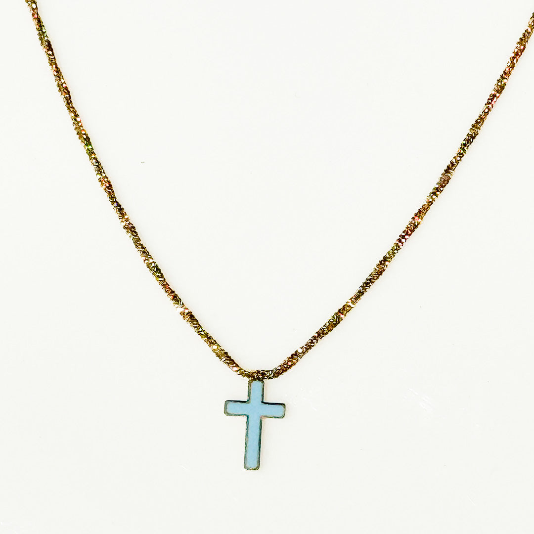 Blue Cross Necklace