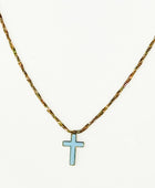 Blue Cross Necklace