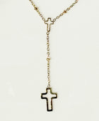 Double Silhouette Cross Necklace